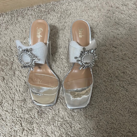 PVC clear heels with embellishment - size 38 - Picture 1 of 3
